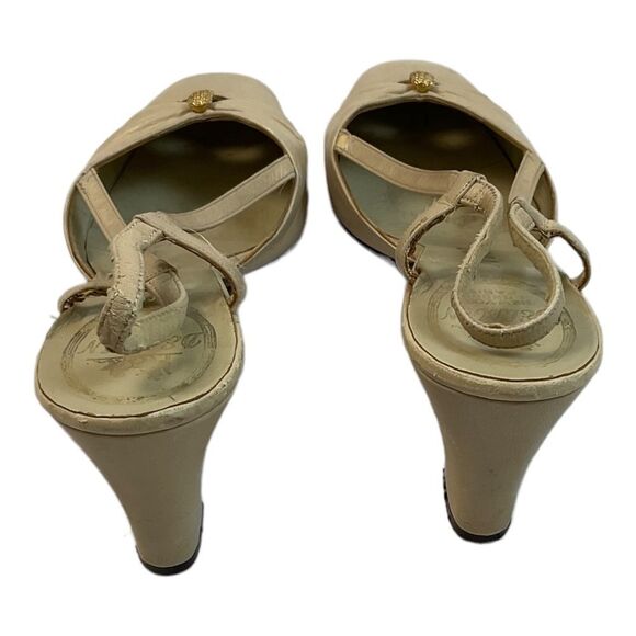 Delman Women’s Vintage Ivory slingback pumps Shoes . Size 9 - Picture 3 of 15